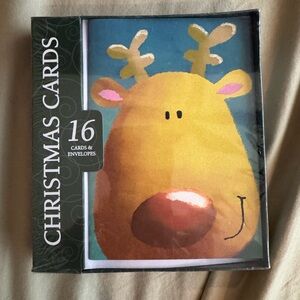 simple christmas cards 3 boxes new ;unopened reindeer ; Santa ; penguin (group)